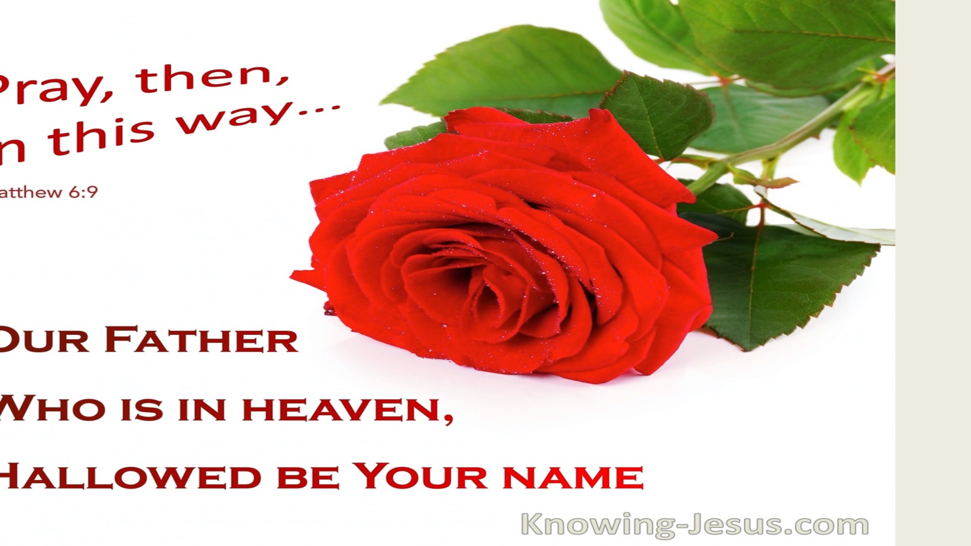 Matthew 6:9 Our Father Who Art In Heaven (red)